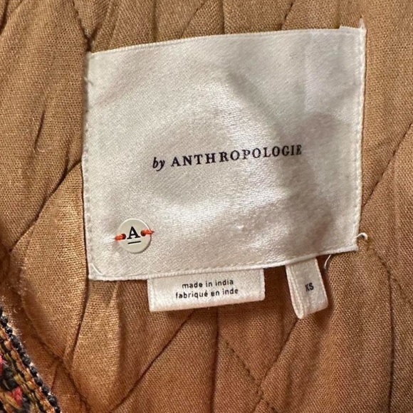 Anthropologie Floral Needlepoint Oversized Boxy Bomber Boho Jacket - XS - Picture 3 of 3